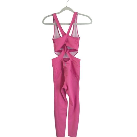 New Free People FP MOVEMENT Back It Up Onesie $98 SMALL Pink - Picture 8 of 9